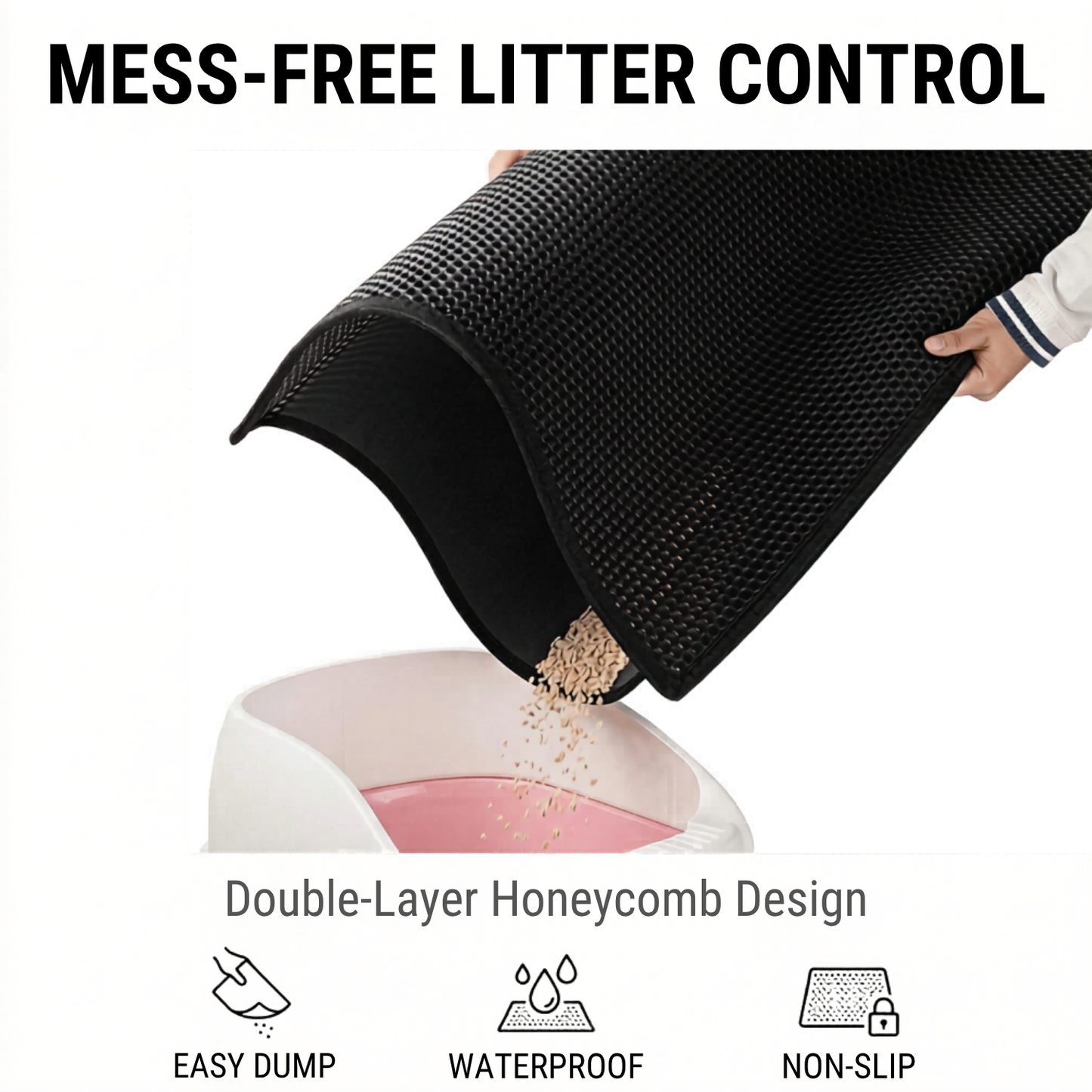 Double Layer Honeycomb Cat Litter Mat – Waterproof Non-Slip EVA Pad
