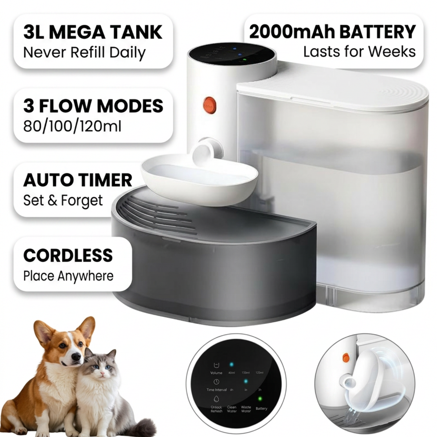 Cordless Pet Water Dispenser