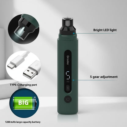 Electric Pet Nail Grinder – Rechargeable, Quiet 5-Speed Dog & Cat Nail Trimmer